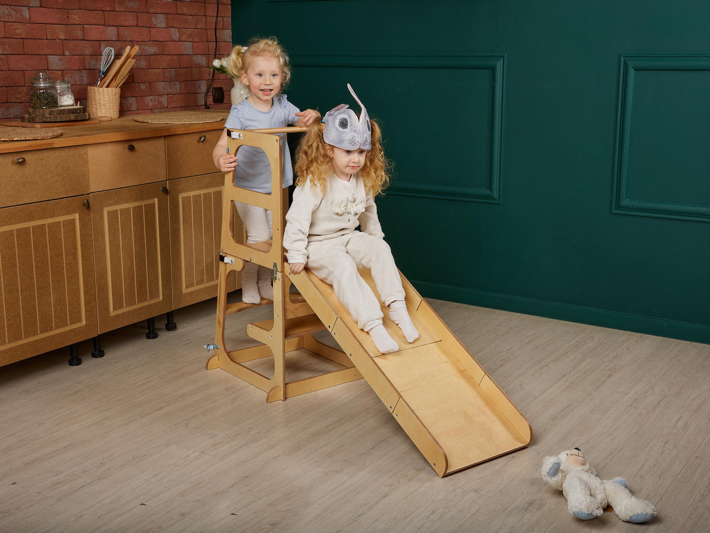 8in1 Kitchen tower Toddler Tower table with Seatback, convertible kitchen stool, kids help tower, Montessori Stool, educational tower slide