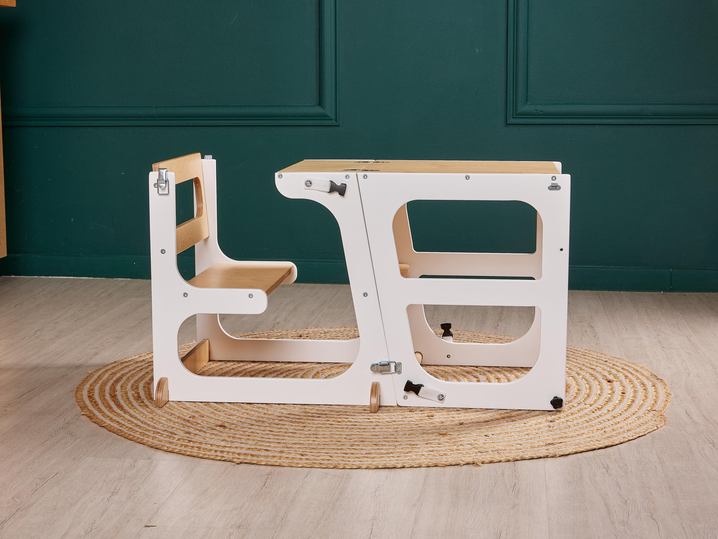 8in1 Convertible Toddler Tower with Seatback, Kitchen Tower for Learning, Tower Toddler Table, Kitchen Help Tower, Toddler tower Slide