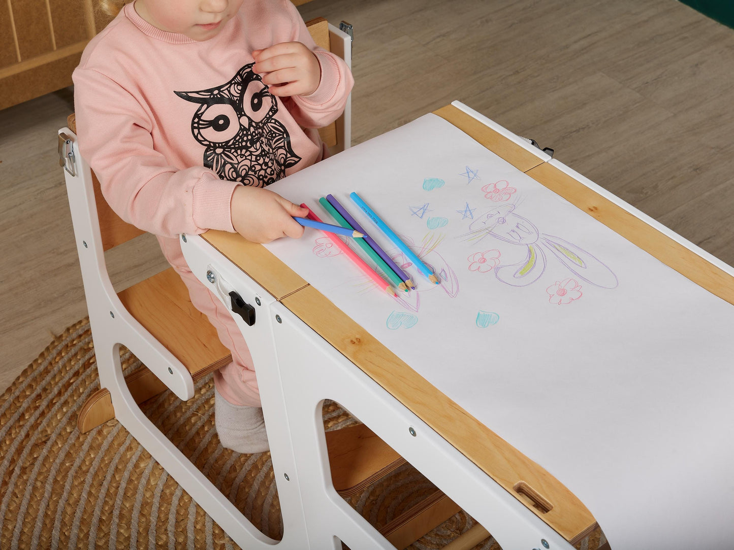 8in1 Convertible Toddler Tower with Seatback, Kitchen Tower for Learning, Tower Toddler Table, Kitchen Help Tower, Toddler tower Slide