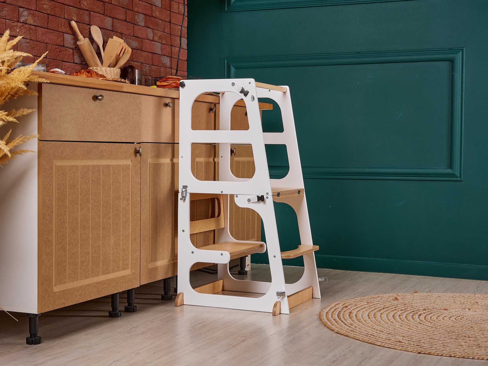 8in1 Convertible Toddler Tower with Seatback, Kitchen Tower for Learning, Tower Toddler Table, Kitchen Help Tower, Toddler tower Slide