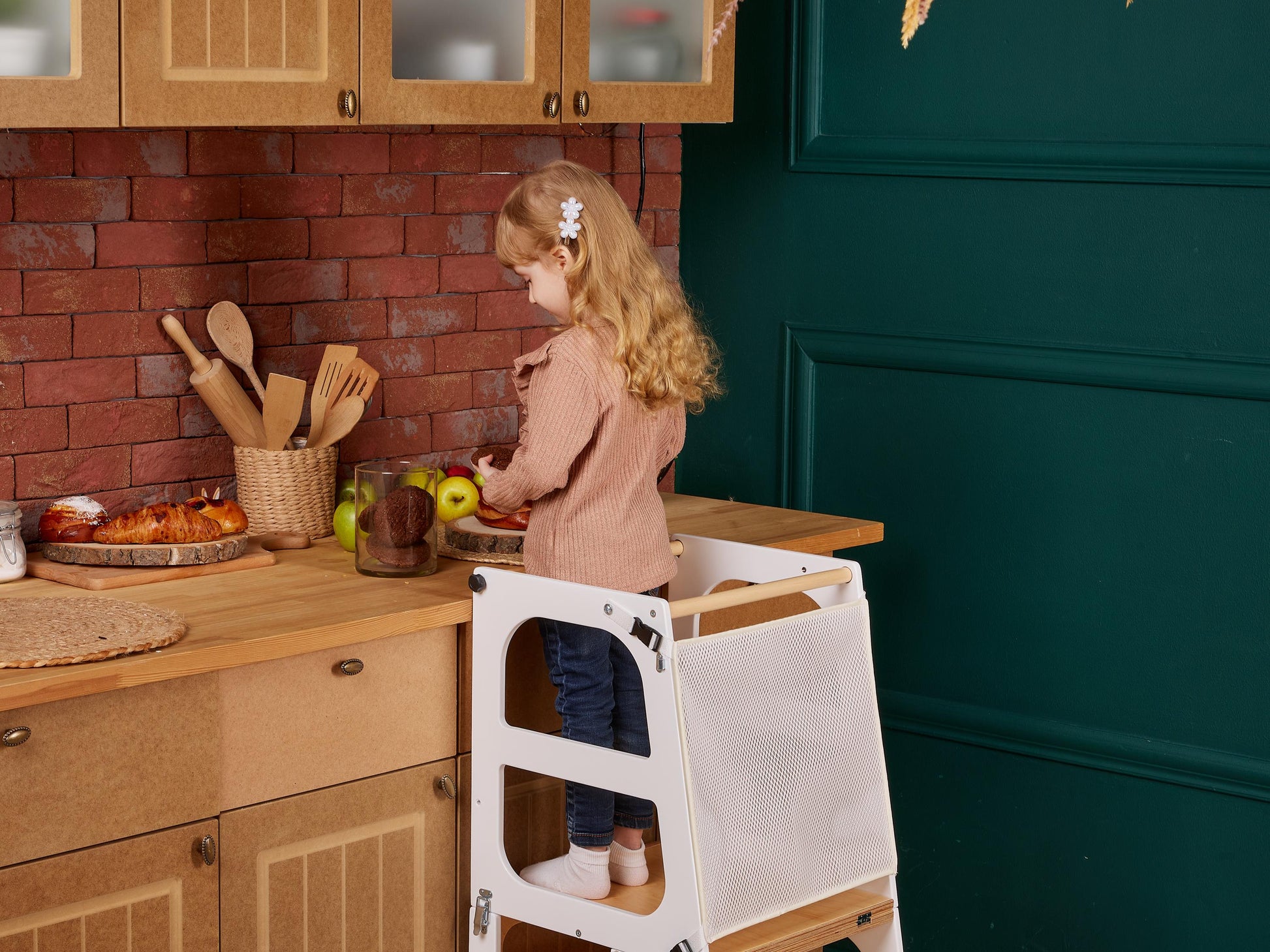 2 in 1 Toddler tower with Seatback, kitchen foldable tower, kids tower table, montessori tower, learning helper stool, kitchen help tower